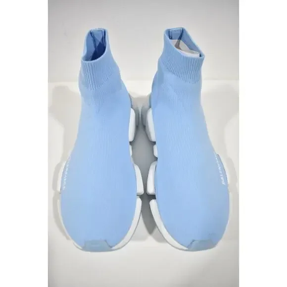 Balenciaga Speed 2.0 Sock Light Blue White High Top Knit Pull Trainer Sneaker 36 - Picture 7 of 12